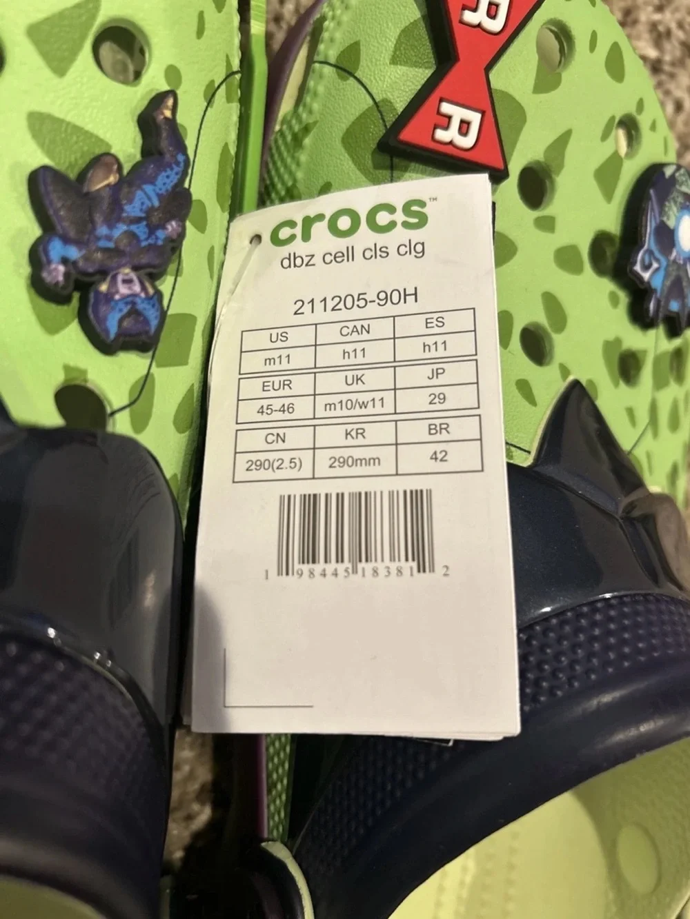 CROCS Men’s Green Dragon Ball Z Character Clogs-Size 11